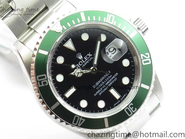 0512 Neat Submariner 16610 LV Green No Rehaut Engraving 904L Steel ARF1:1 Best Edition on SS Bracelet SH 2955